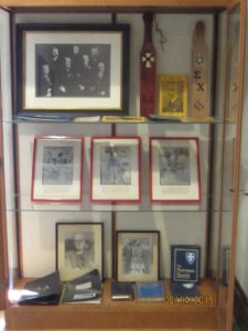 Delta Delta Chapter House historical display cases