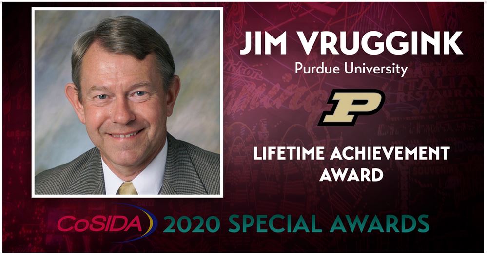 Jim Vruggink CoSIDA Life Time Achievement award 