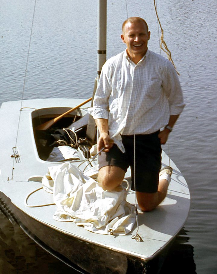 Dick Hall on boat in 1961