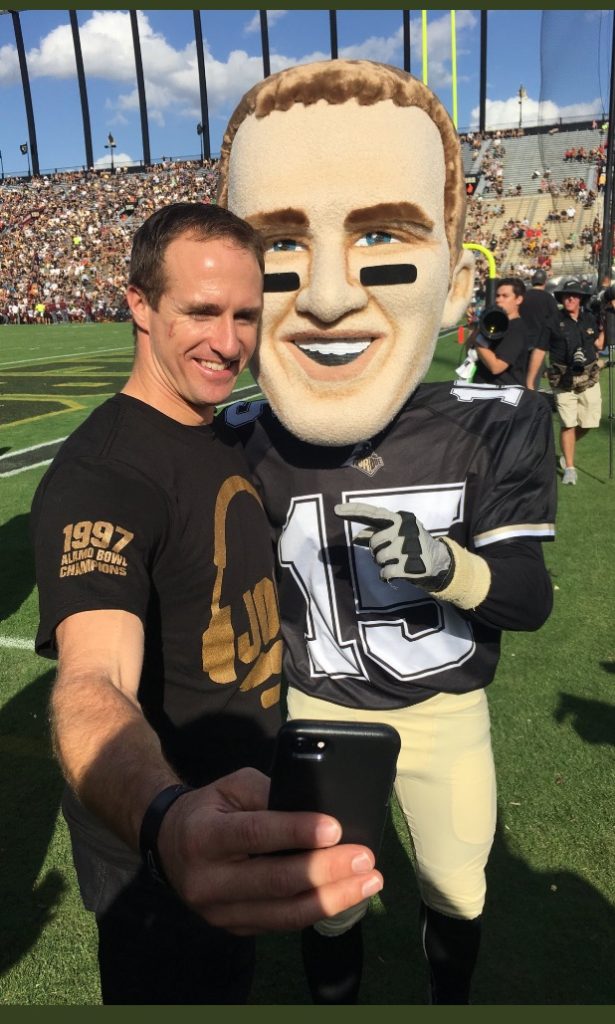 Drew Brees with Purdue Legend Brees