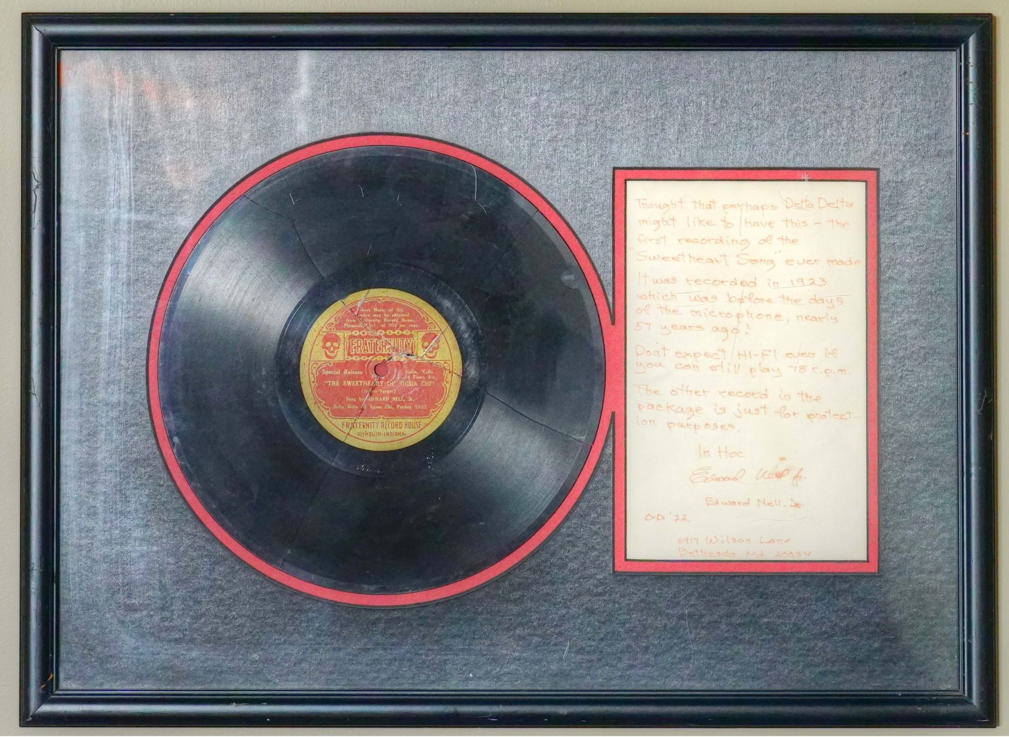 Sweetheart Song recording 1923