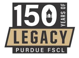 Purdue FSCL 150 celebration logo