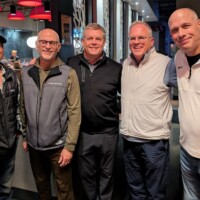 (L-R) Todd Kaminski ‘82, Tom Costakis ’82, Dave Westerbeck ’83, Kent Broach ’82 and Bill Trachtman ‘82